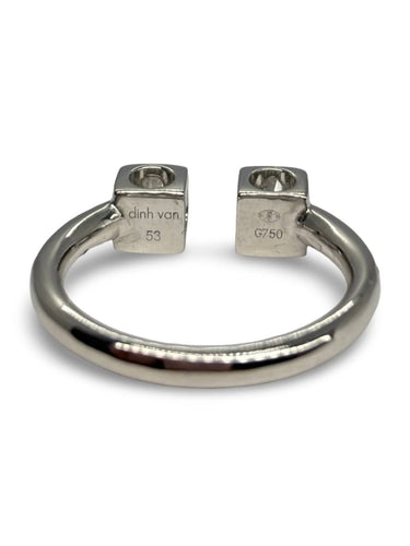 Bague 53 Bague Dinh Van 2 cubes XL or blanc et diamants 0,43 ct 58 Facettes 1183