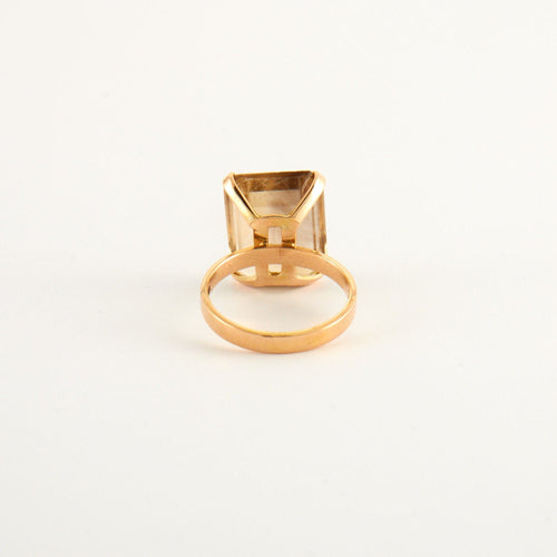 Bague Bague cocktail Citrine rectangle sertie sur or jaune 58 Facettes