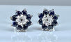 Boucles d'oreilles Boucles d’oreilles or blanc saphirs et diamants 58 Facettes AB363