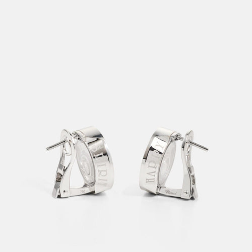 Boucles d'oreilles CHOPARD - Boucles d'oreilles Happy Diamonds or blanc diamants 58 Facettes