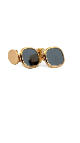 Boutons de manchette Boutons de manchettes Golden Ellipse signés PATEK PHILIPPE 58 Facettes