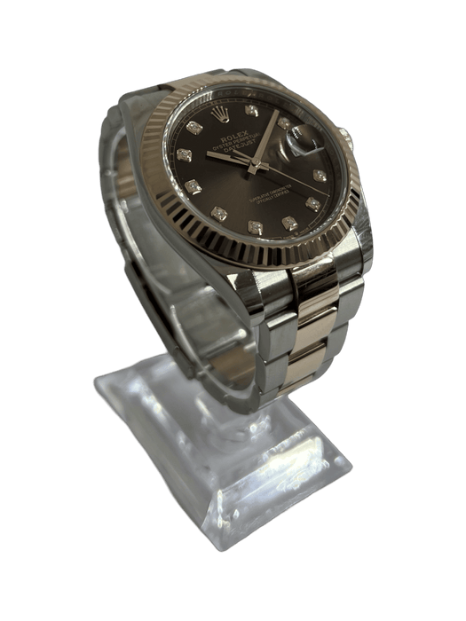 ROLEX - Datejust 41 mm Everose chocoladekleurige wijzerplaatdiamanten