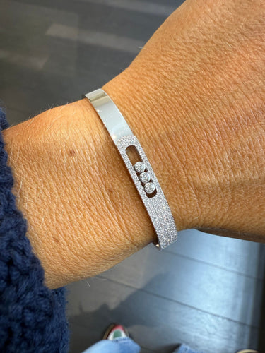 Bracelet MESSIKA - Bangle Move Noa PM Semi Pavé - Or Blanc 58 Facettes 1.0000887/2