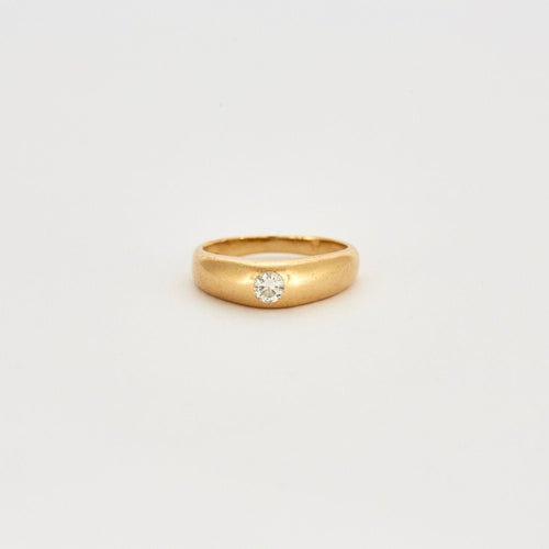 Bague 55 Bague chevalière or jaune diamant 58 Facettes LP640/10