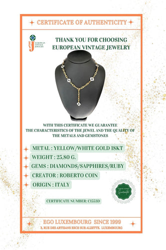 ROBERTO COIN - Clover Chic and Shine-Halskette aus Gelb- und Weißgold