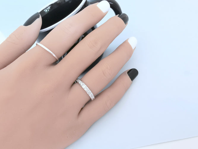 Bague 52 Alliance américaine vintage (1950-1960) platine , diamants 0,96 carat 58 Facettes 1755