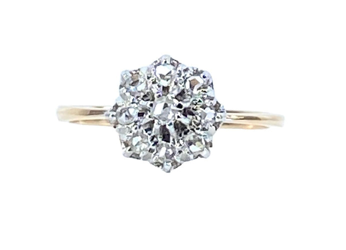 Bague 51 Bague marguerite en or jaune et diamants 58 Facettes AB618