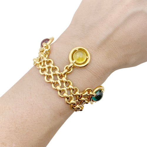 Bracelet Bracelet or jaune, tourmalines de couleur. 58 Facettes 34897