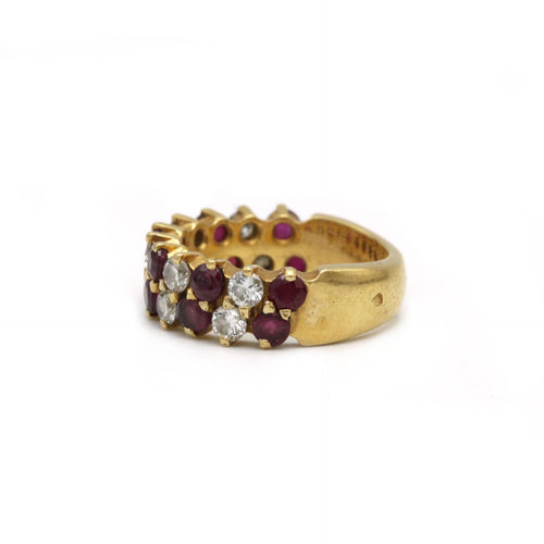 Bague 49 Bague - or jaune 750 - diamants et rubis 58 Facettes 1087