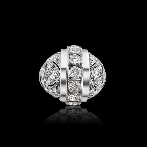 Art Deco Platin- und Diamantring Portugal, um 1925–1935 