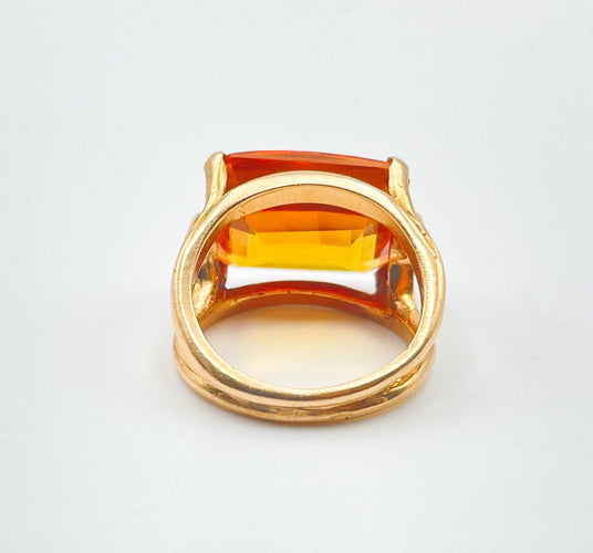 Bague Bague cocktail saphir jaune 58 Facettes