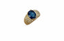Bague 59 Bague en or jaune saphir ovale et diamants 58 Facettes