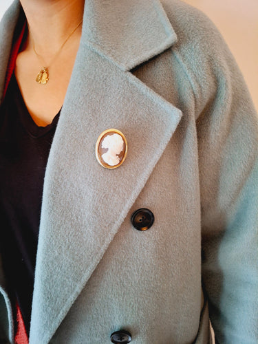 Pendentif Pendentif Broche Camée or rose, agate 58 Facettes