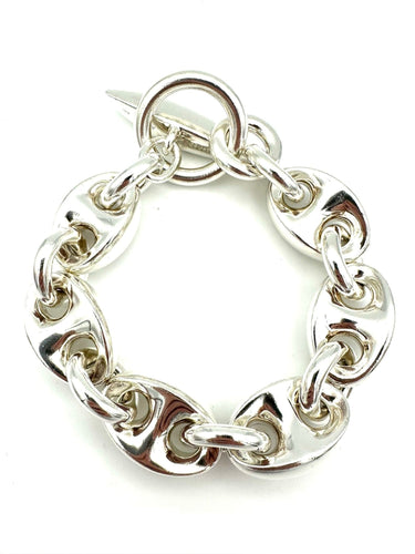 Bracelet HERMES. Collection "Neptune", important bracelet vintage argent 58 Facettes