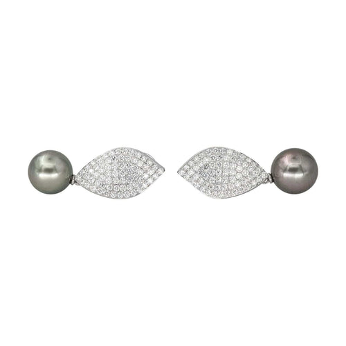 Boucles d'oreilles Boucles d'oreilles  Pendantes Or blanc Diamant, Perle de tahiti 58 Facettes 4410629CN