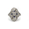 Bague 48 Bague art deco platine, diamants et saphirs 58 Facettes 1171
