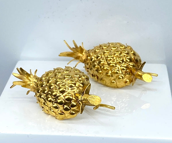 Coppia di orecchini Ananas in oro giallo 