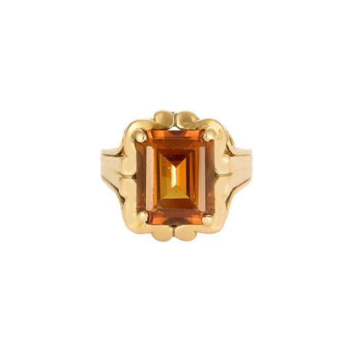 Bague 53,5 Bague cocktail en or jaune et pierre jaune de synthèse 58 Facettes LIS18612