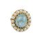 Bague 53.5 Bague vintage extravagante en or 585, ornée d'aigue-marine et de perles 58 Facettes 1996