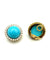 Boucles d'oreilles Paire de boucles d’oreilles or jaune, turquoises et diamants 58 Facettes