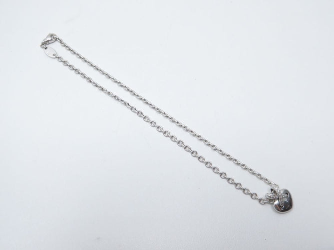 Collier collier CHAUMET pendentif coeur lien diamant or blanc chaine 40cm 58 Facettes 271718