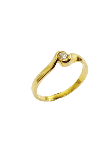 Solitärring Gelbgold Diamant 0,13 ct