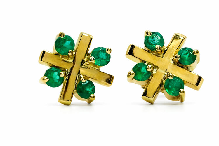 Boucles d'oreilles Boucles d'oreilles avec émeraudes 58 Facettes 50041