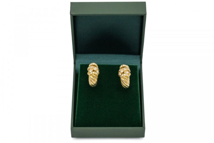 Boucles d'oreilles Boucles d'oreilles vintage françaises en or jaune, diamants. 58 Facettes PT3