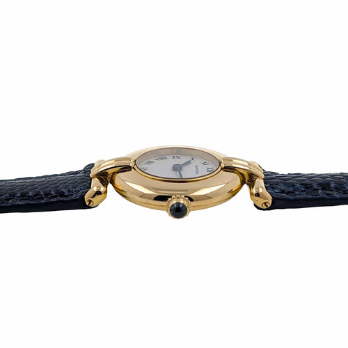 Montre Cartier Colisée 18k Gold also called Rivoli 8109 Circa 1985 Round 58 Facettes