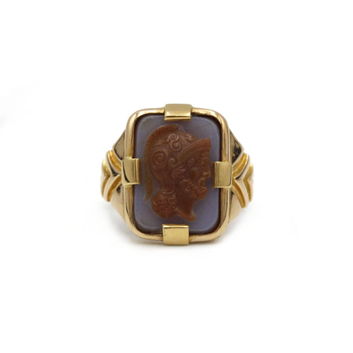 Bague 57 Bague Chevalière or et Camée agate 58 Facettes 240184R