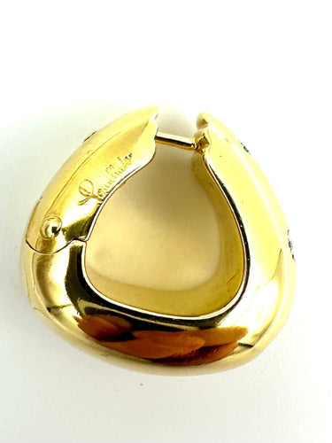 Boucles d'oreilles POMELLATO. Boucles d'oreilles vintages or jaune et diamants 58 Facettes