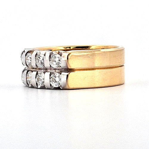 Bague 54 Bague en or jaune avec diamants 58 Facettes