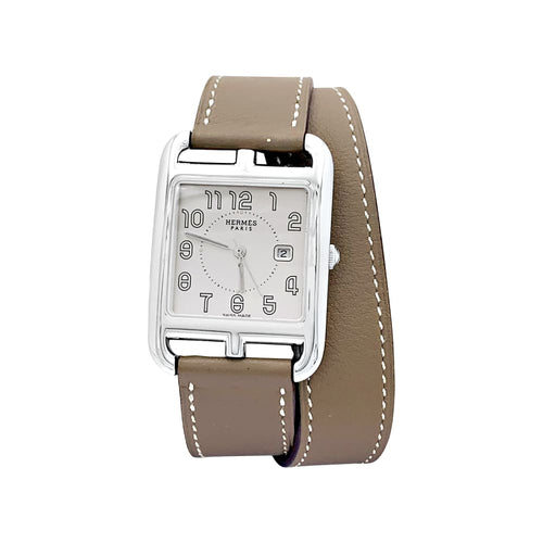 Montre Montre Hermès, "Cape Cod", acier sur cuir. 58 Facettes 34936