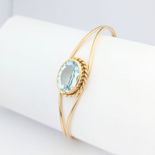 Armband i gult guld och akvamarin