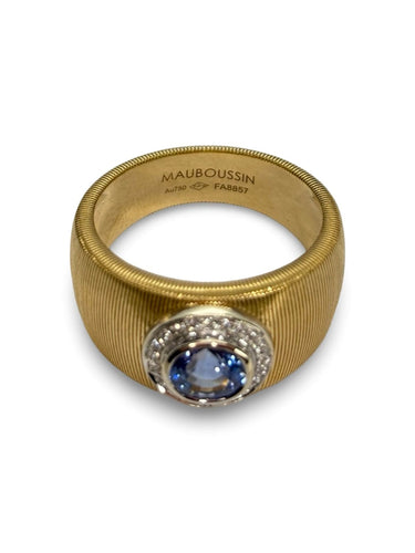 Bague 57 Bague Mauboussin Un été en Toscane or jaune saphir 1,1 ct et diamants 0,07 ct 58 Facettes 986