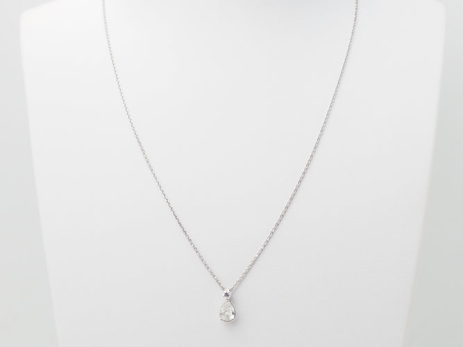 Collier Collier pendentif diamant poire 0,45ct en or blanc 58 Facettes 33409
