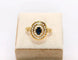 Bague 57 Bague Pompadour Vintage or jaune saphir diamants 58 Facettes