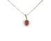 Collana in oro bianco con rubino ct 0,60 Mozambico e diamanti 58 Facettes 9791