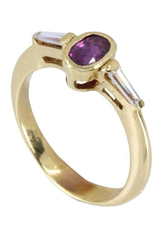 Bague 53 BAGUE MODERNE DIAMANTS ET RUBIS 58 Facettes 086081