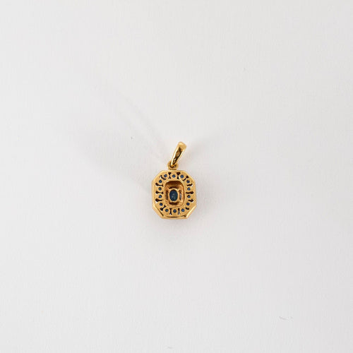 Pendentif Pendentif or jaune et gris, saphirs et diamants 58 Facettes SAM0074