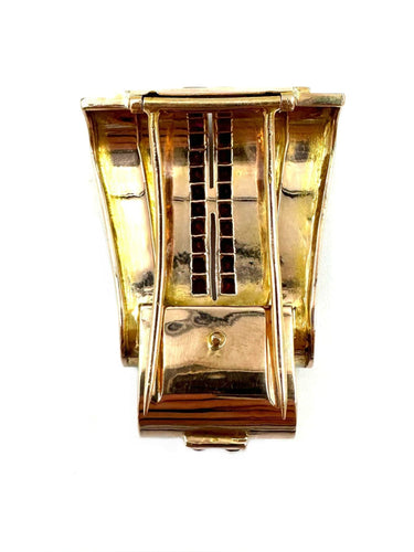 Broche Broche 1940 or rose, platine, rubis et diamants 58 Facettes