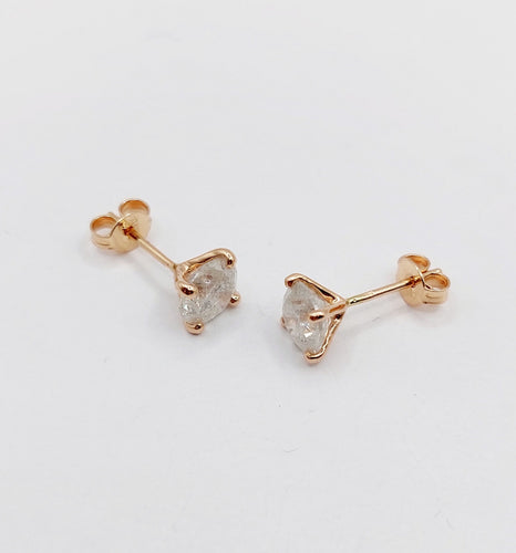 Boucles d'oreilles Puces d'oreilles vintage or rose et 2,00 carats de diamants 58 Facettes A06390