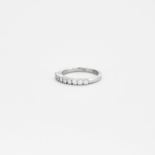 Bague 48 Alliance or blanc diamants 58 Facettes LP594