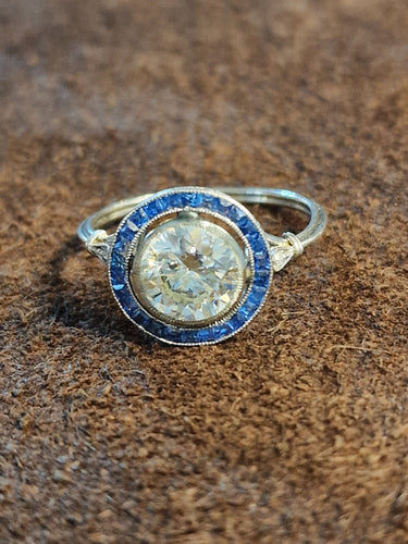 Bague Bague Art Déco en or blanc et diamants taille ancienne, années 1930 58 Facettes