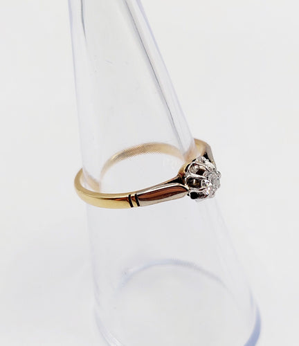 Bague 51 Bague solitaire art deco or 18k diamant de 0,15 carats 58 Facettes A05975