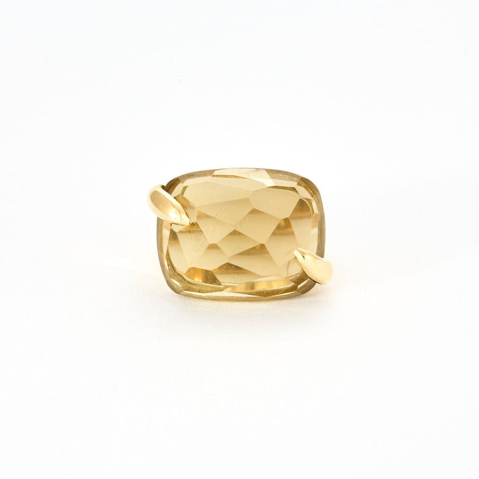 Bague 53 BAGUE CITRINE OR JAUNE 58 Facettes M8888