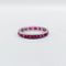 Bague 51 Alliance américaine art déco en or blanc et rubis calibrés synthétiques 58 Facettes A05493