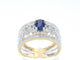 Bague 54 Bague exclusive en or sertie de diamants et d'un saphir 58 Facettes 2239