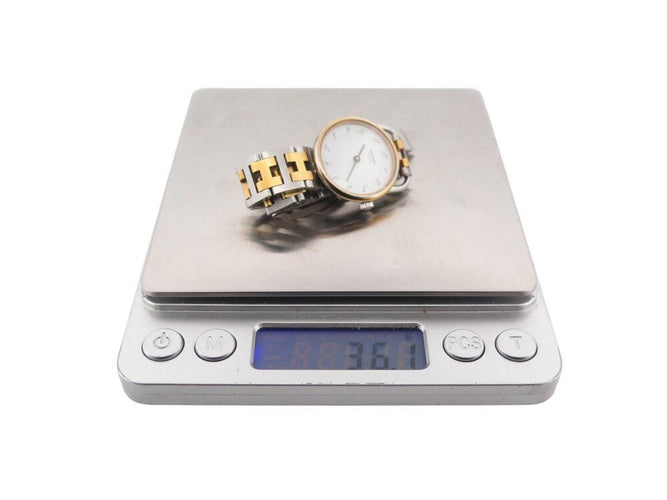 Montre vintage montre HERMES arceau 25 mm acier et plaque or quartz  plated 58 Facettes 268618