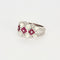 Bague 54 Bague Jonc Or Blanc Nacre et Rubis 58 Facettes